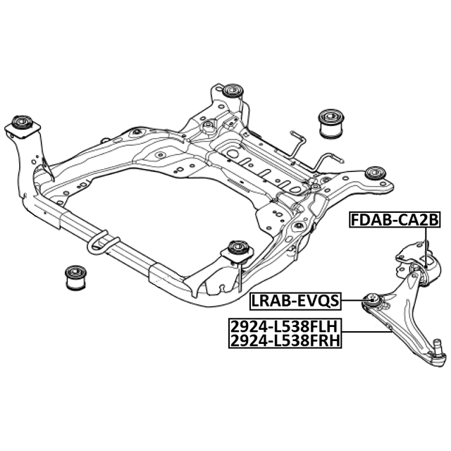 Front Lower Right RH Wishbone Control Arm For Range Rover Evoque 2011-18