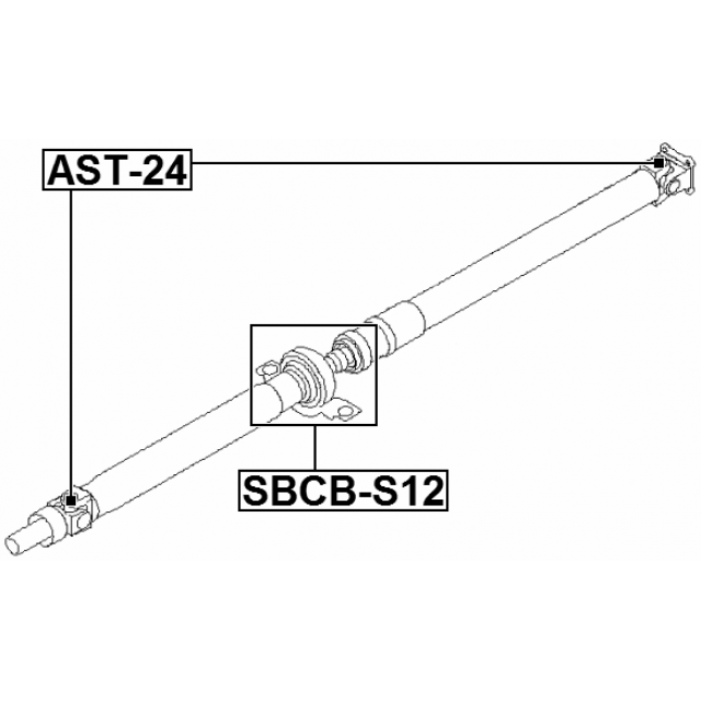 Subaru Impreza Centre Propshaft Support Bearing Mount FEBEST German Quality
