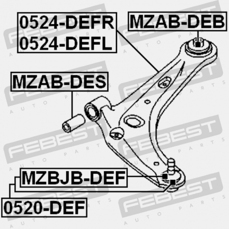 Front Lower Arm Ball Joint Kit Fits Ford Fiesta MK7 Mazda 2