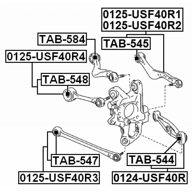 Lexus LS 2006- Fits Rear Lower Suspension Control Arm Febest