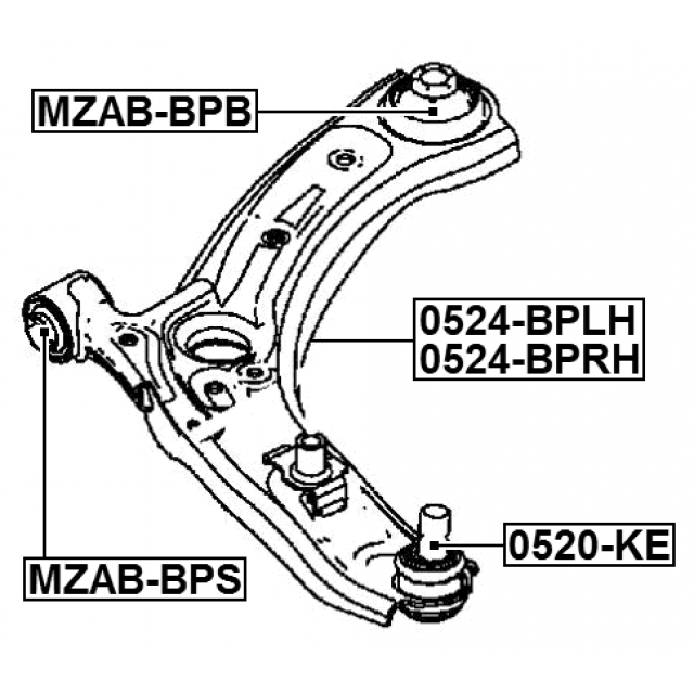 Front Lower Left Wishbone Control Arm For Mazda 3 BP 2019- Febest LH