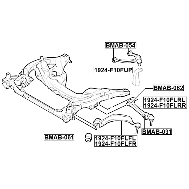 BMW 5 Series F10 F11 F13 Fits Front Lower Rear Left & Right Ball Control Arms Pair