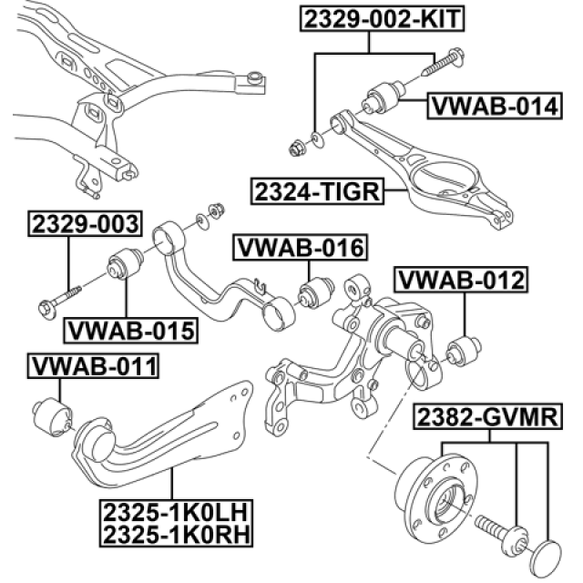 Rear Left & Right Suspension Trailing Arms For VW Golf 5 6 Passat A3 Leon