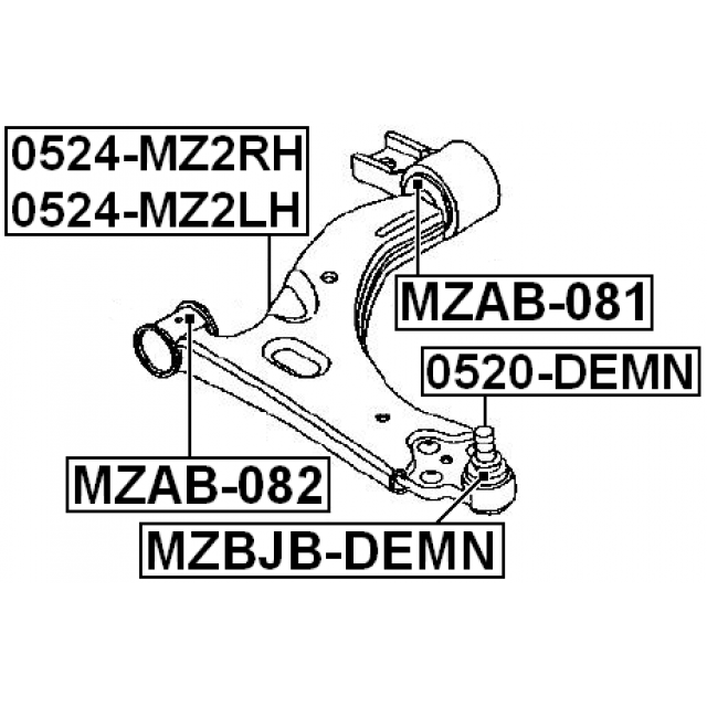 Front Lower Ball Joint Arm For Mazda 2 Fiesta Mk5 Demio Febest