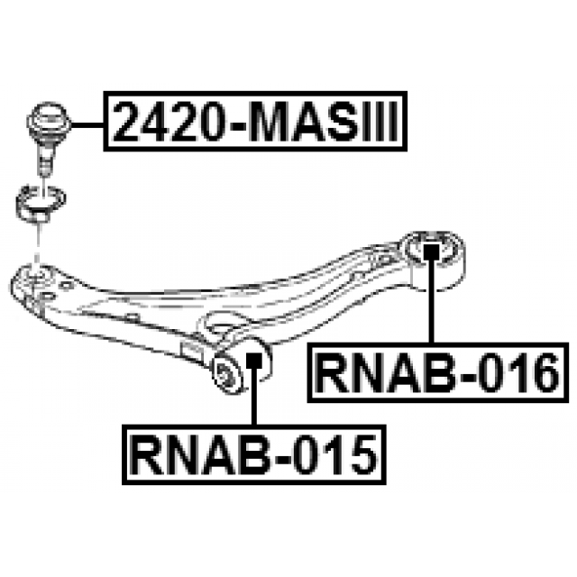 Front Lower Ball Joint Fits Renault Master MK3 Vauxhall Movano Febest Quality